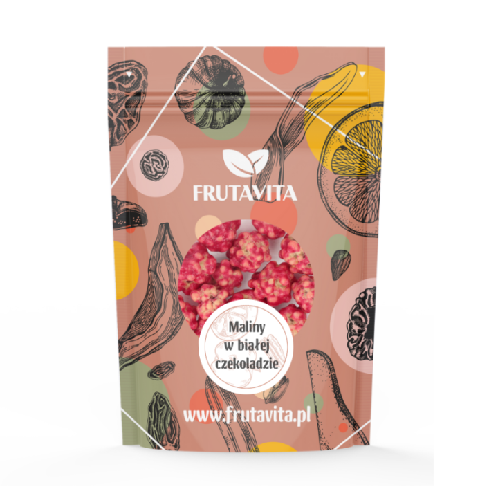 Maliny w białej czekoladzie 100 g