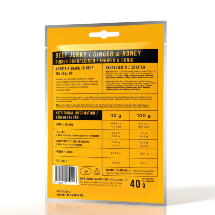 Suszona wołowina - sport beef jerky ginger & honey 40 g