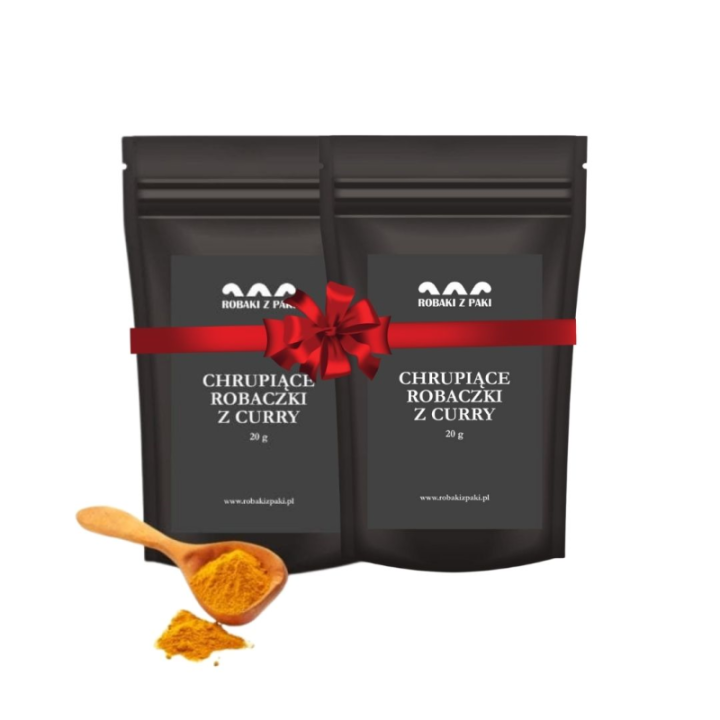 Zestaw 2 x Chrupiące Robaczki - curry 20 g larwy mącznika
