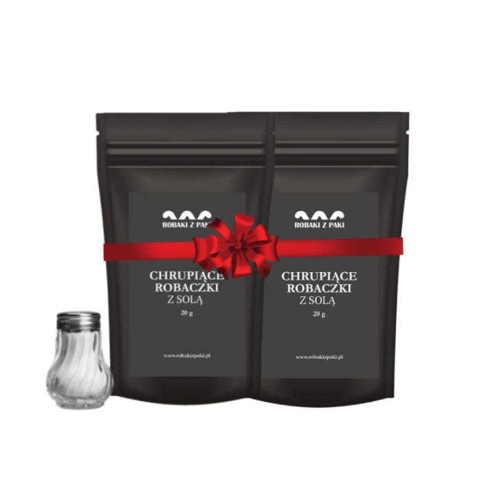 Zestaw 2 x Chrupiące Robaczki - sól 20 g larwy mącznika