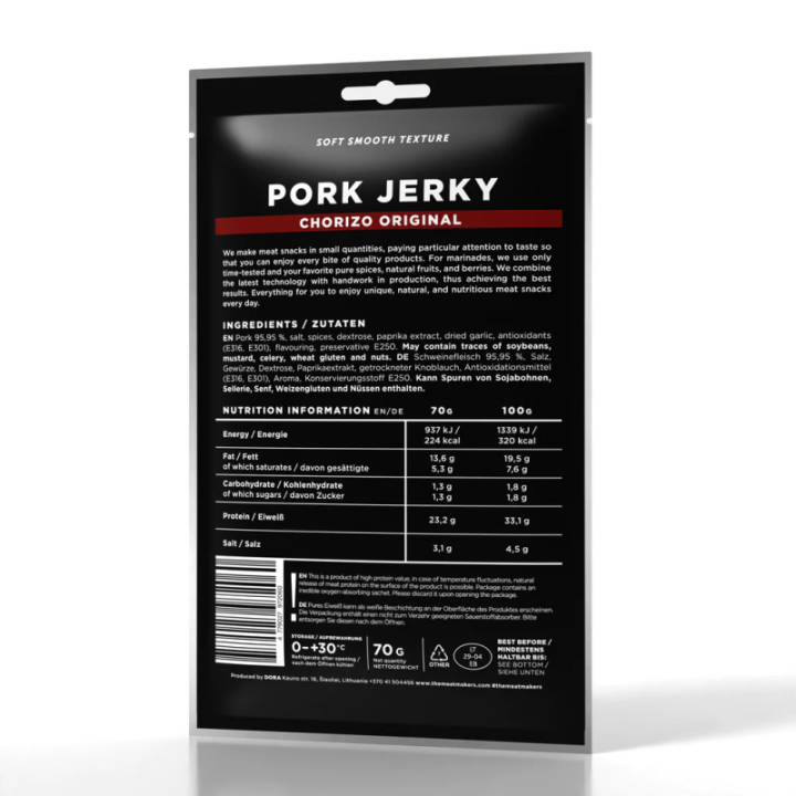 Pork jerky z wieprzowiny - chorizo original 70 g